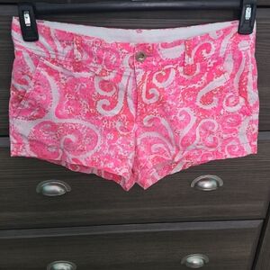Lilly Pulitzer Pink and White High Waist Shorts